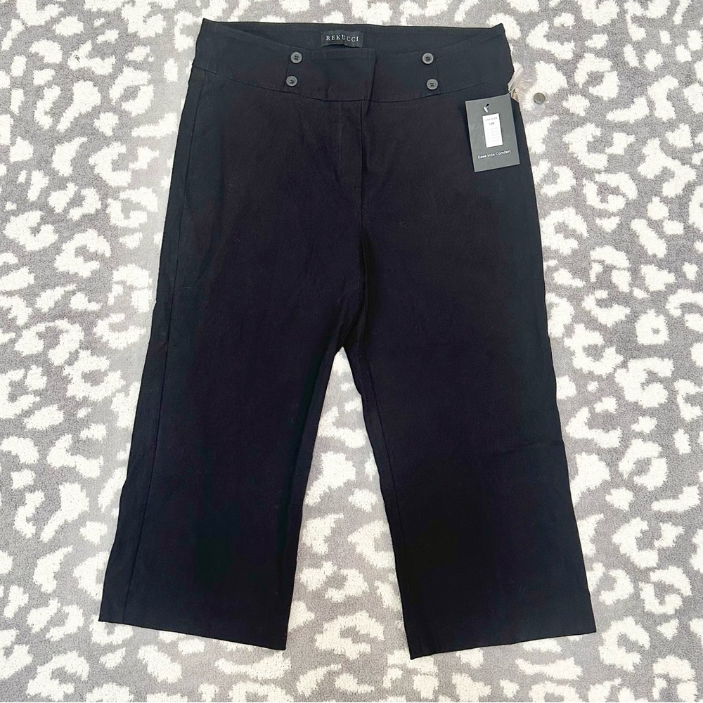 Rekucci - Pull-up Black Capris Dress Pants